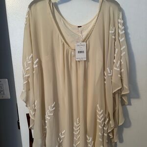 Free People Cream Beaded Tunic Dress